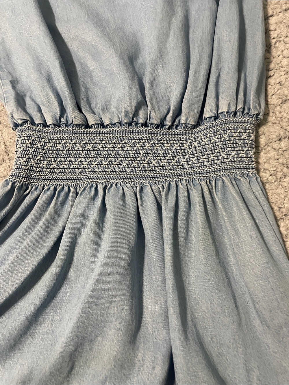 Southern Tide One-Shoulder Light Blue Denim-Effect Mini Dress - Picture 3 of 5